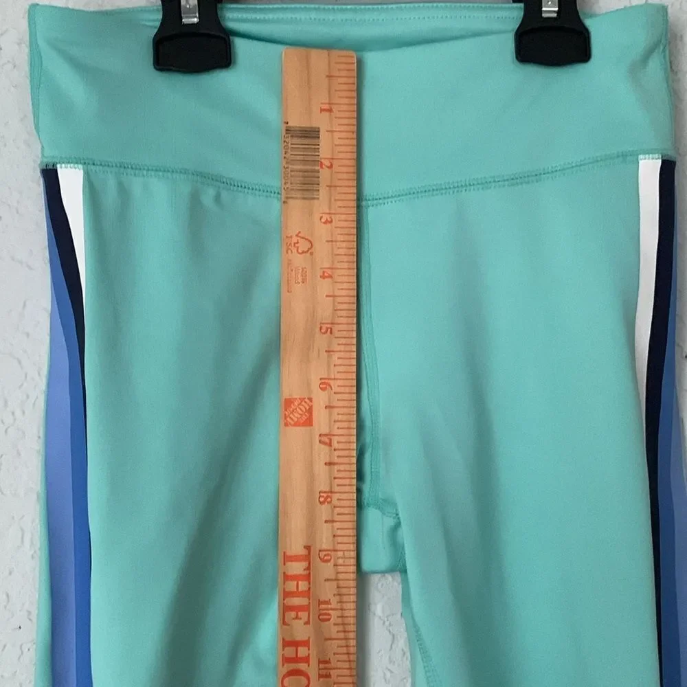 Gap Girls Aqua Leggings with Blue White Stripes Size XL
